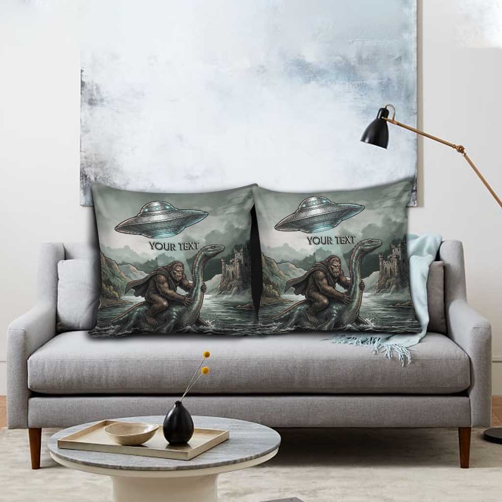 Bigfoot Loch Ness Monster UFO Believe Personalized Pillow Cover World Cryptids Gothic Style