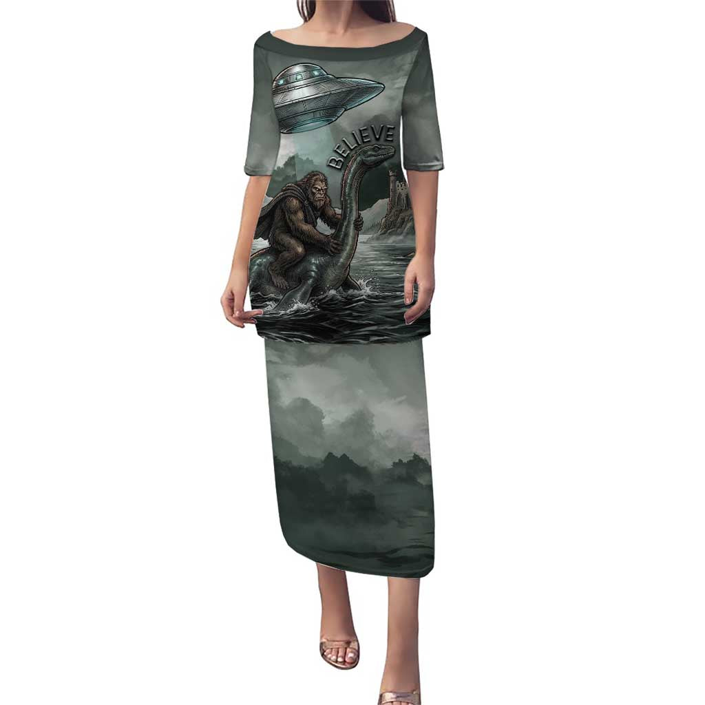 Bigfoot Loch Ness Monster UFO Believe Personalized Puletasi World Cryptids Gothic Style