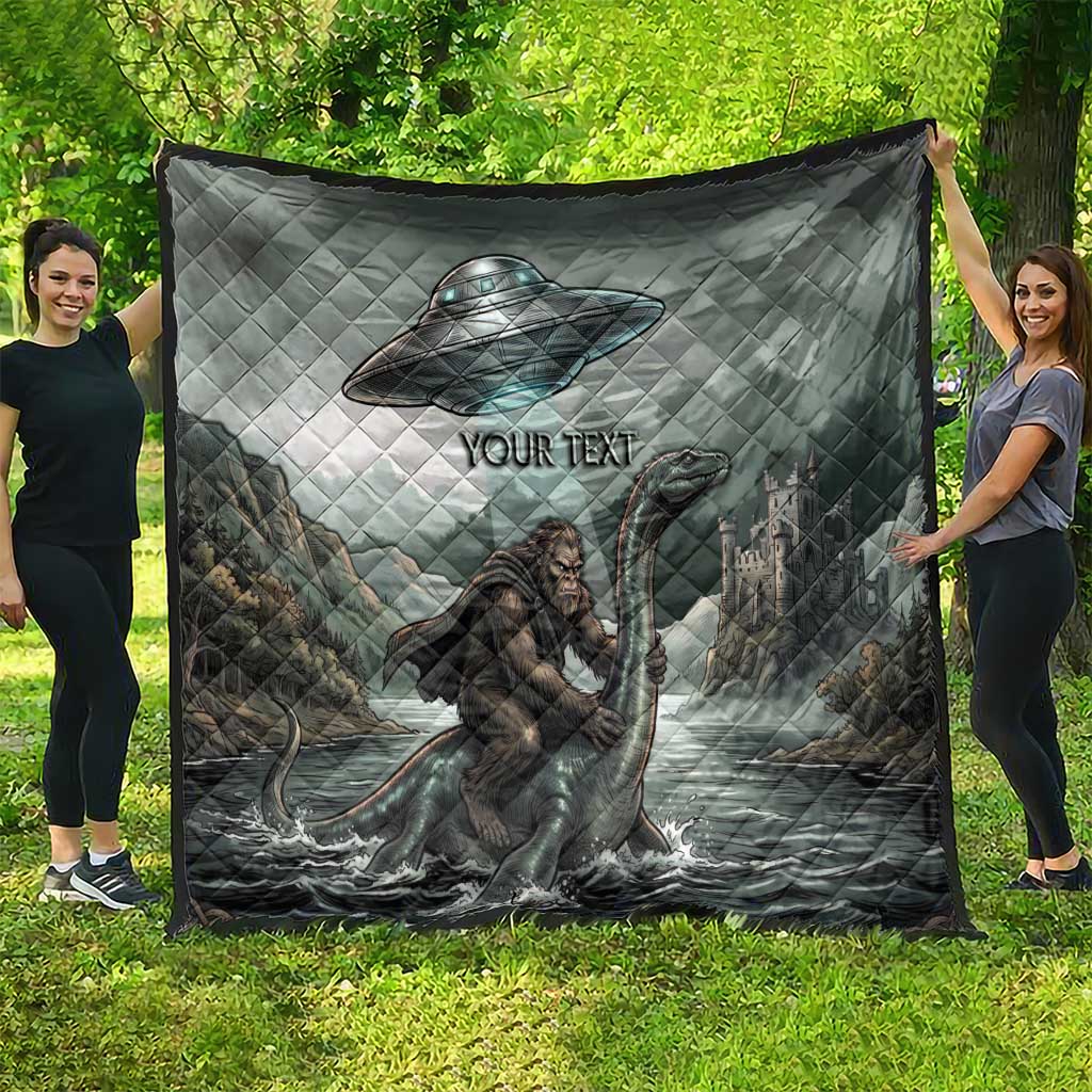 Bigfoot Loch Ness Monster UFO Believe Personalized Quilt World Cryptids Gothic Style