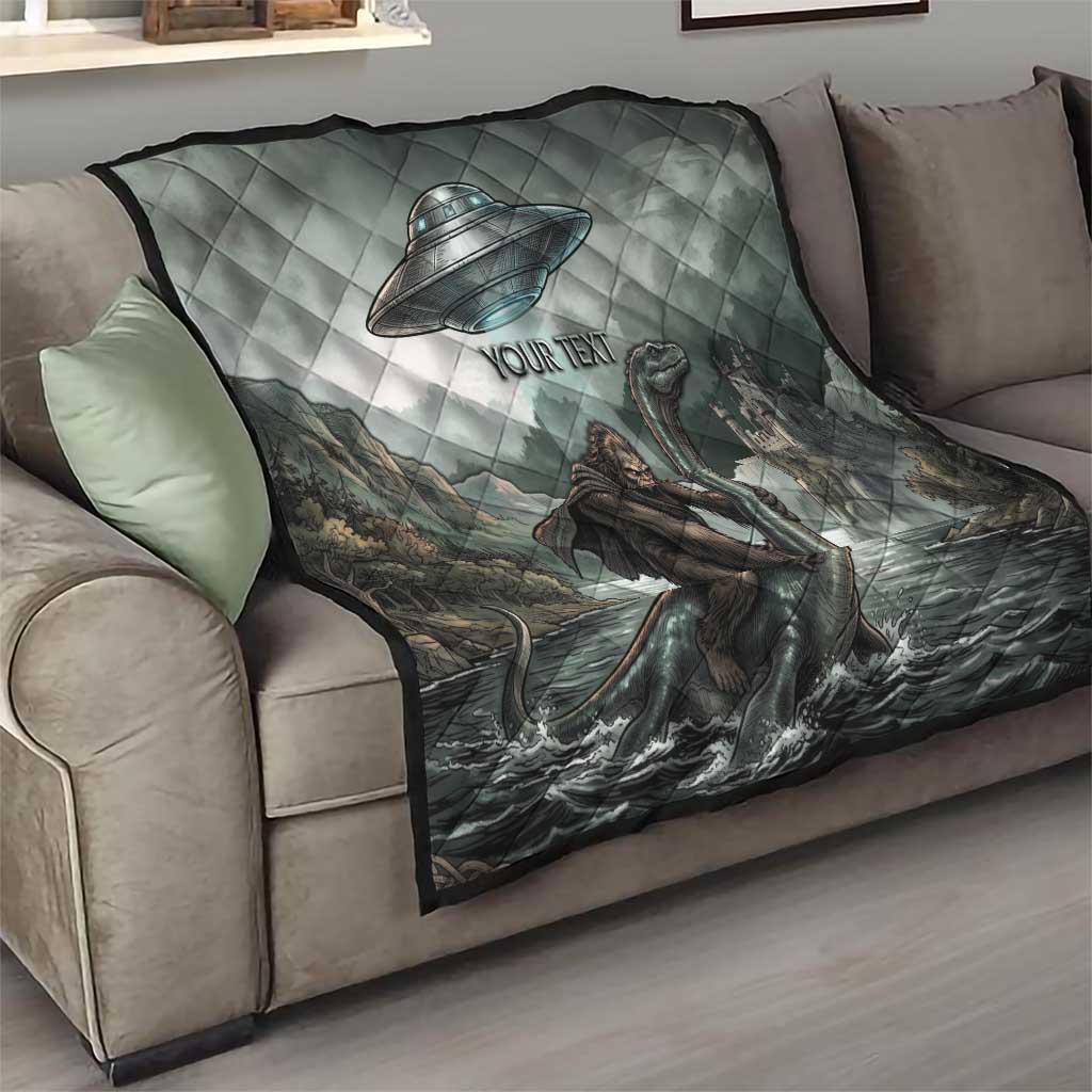 Bigfoot Loch Ness Monster UFO Believe Personalized Quilt World Cryptids Gothic Style