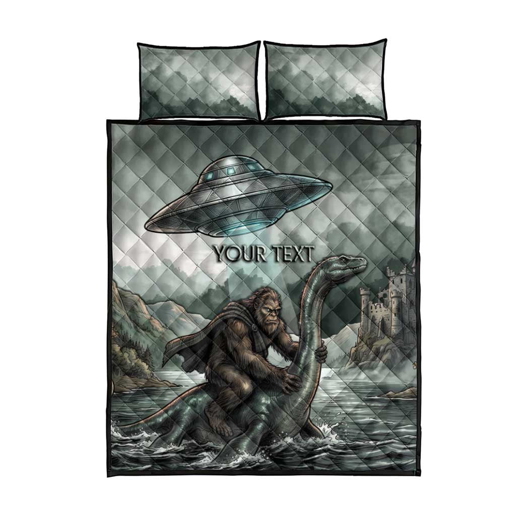 Bigfoot Loch Ness Monster UFO Believe Personalized Quilt Bed Set World Cryptids Gothic Style