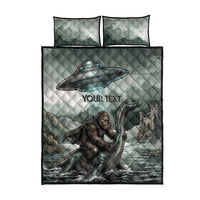 Bigfoot Loch Ness Monster UFO Believe Personalized Quilt Bed Set World Cryptids Gothic Style