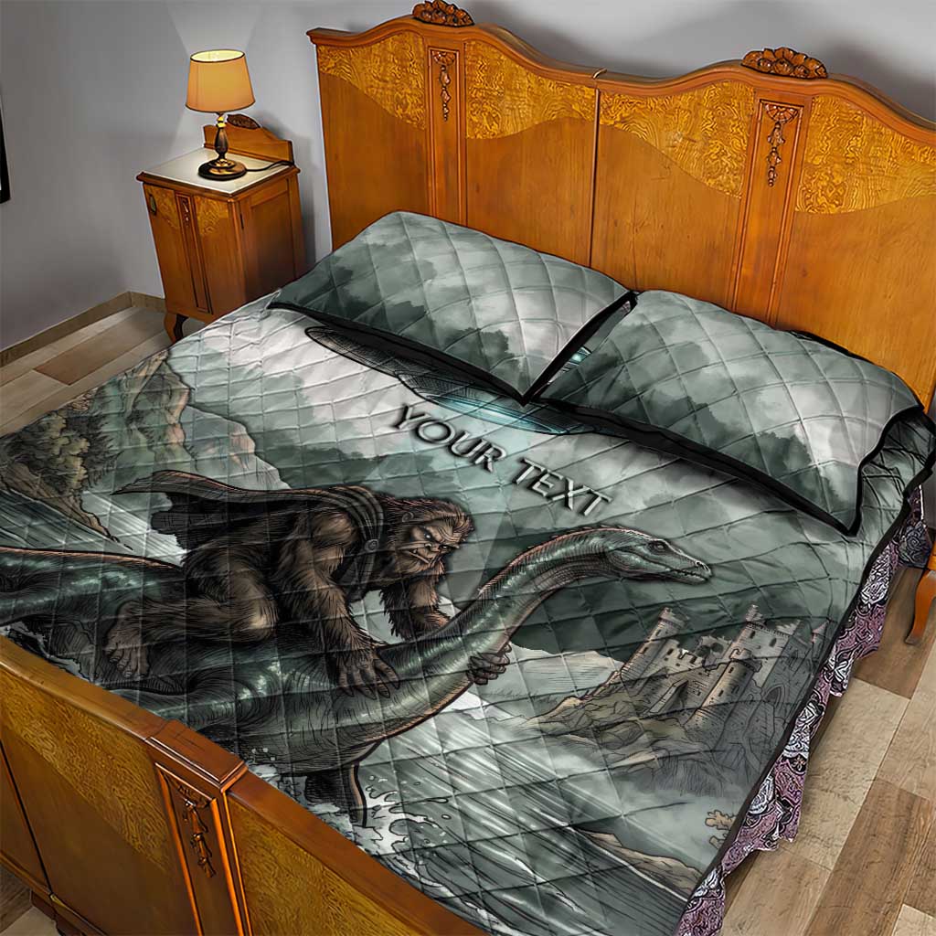 Bigfoot Loch Ness Monster UFO Believe Personalized Quilt Bed Set World Cryptids Gothic Style