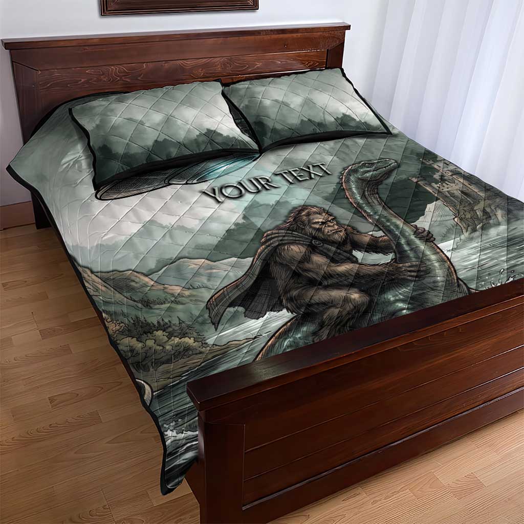 Bigfoot Loch Ness Monster UFO Believe Personalized Quilt Bed Set World Cryptids Gothic Style