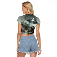 Bigfoot Loch Ness Monster UFO Believe Personalized Raglan Cropped T Shirt World Cryptids Gothic Style