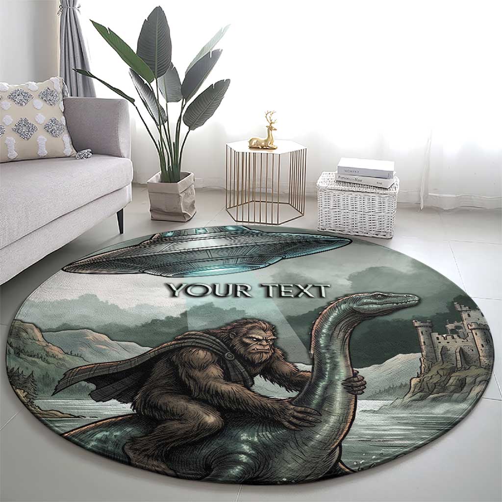 Bigfoot Loch Ness Monster UFO Believe Personalized Round Carpet World Cryptids Gothic Style