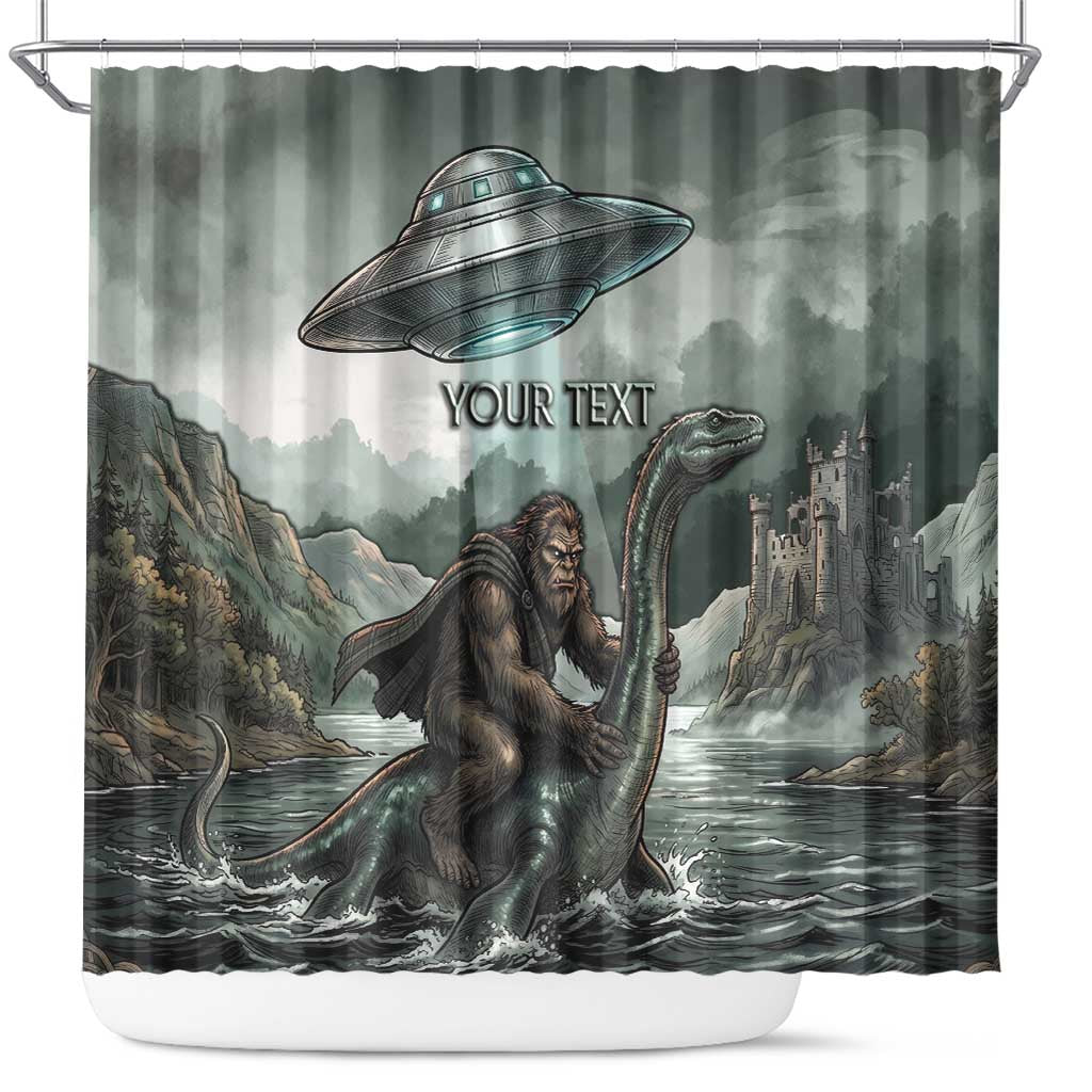 Bigfoot Loch Ness Monster UFO Believe Personalized Shower Curtain World Cryptids Gothic Style