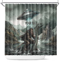 Bigfoot Loch Ness Monster UFO Believe Personalized Shower Curtain World Cryptids Gothic Style
