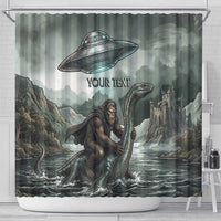 Bigfoot Loch Ness Monster UFO Believe Personalized Shower Curtain World Cryptids Gothic Style