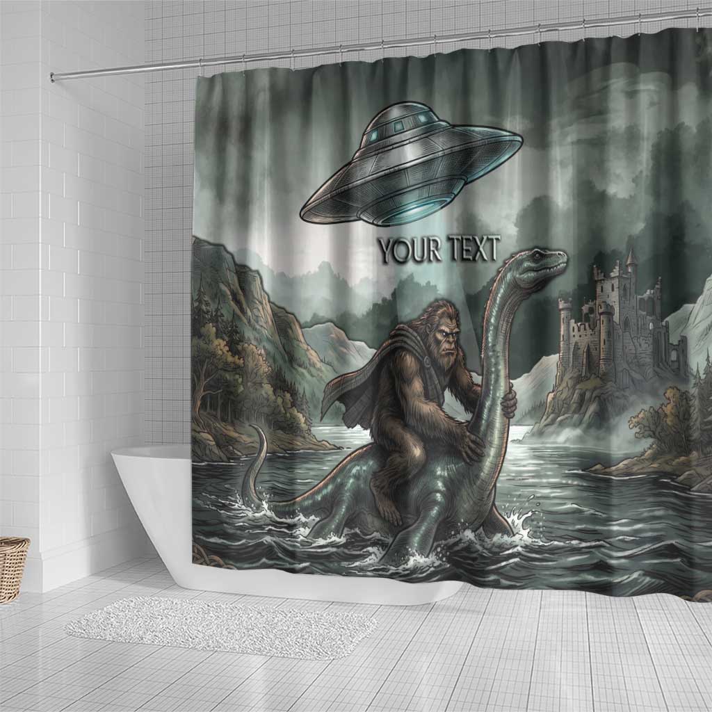 Bigfoot Loch Ness Monster UFO Believe Personalized Shower Curtain World Cryptids Gothic Style