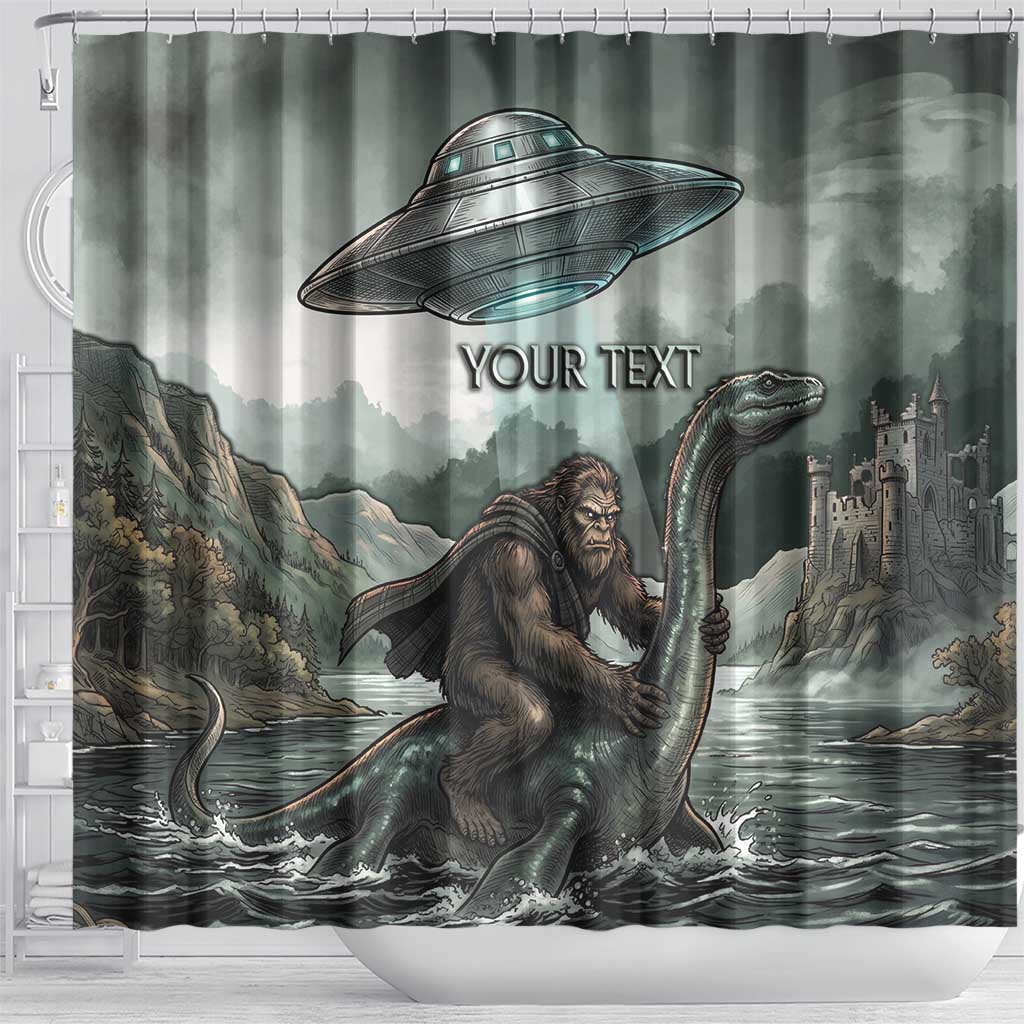 Bigfoot Loch Ness Monster UFO Believe Personalized Shower Curtain World Cryptids Gothic Style