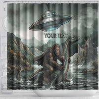 Bigfoot Loch Ness Monster UFO Believe Personalized Shower Curtain World Cryptids Gothic Style