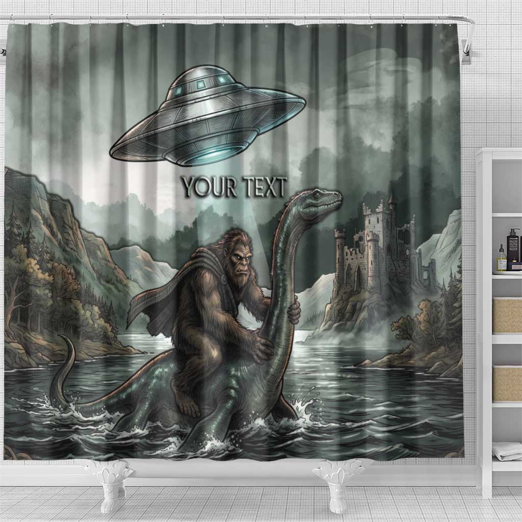 Bigfoot Loch Ness Monster UFO Believe Personalized Shower Curtain World Cryptids Gothic Style