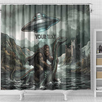 Bigfoot Loch Ness Monster UFO Believe Personalized Shower Curtain World Cryptids Gothic Style