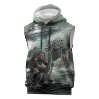 Bigfoot Loch Ness Monster UFO Believe Personalized Sleeveless Hoodie World Cryptids Gothic Style