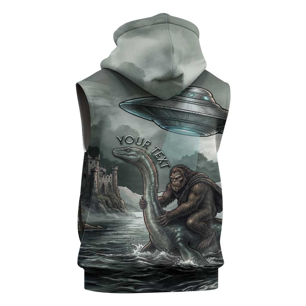 Bigfoot Loch Ness Monster UFO Believe Personalized Sleeveless Hoodie World Cryptids Gothic Style