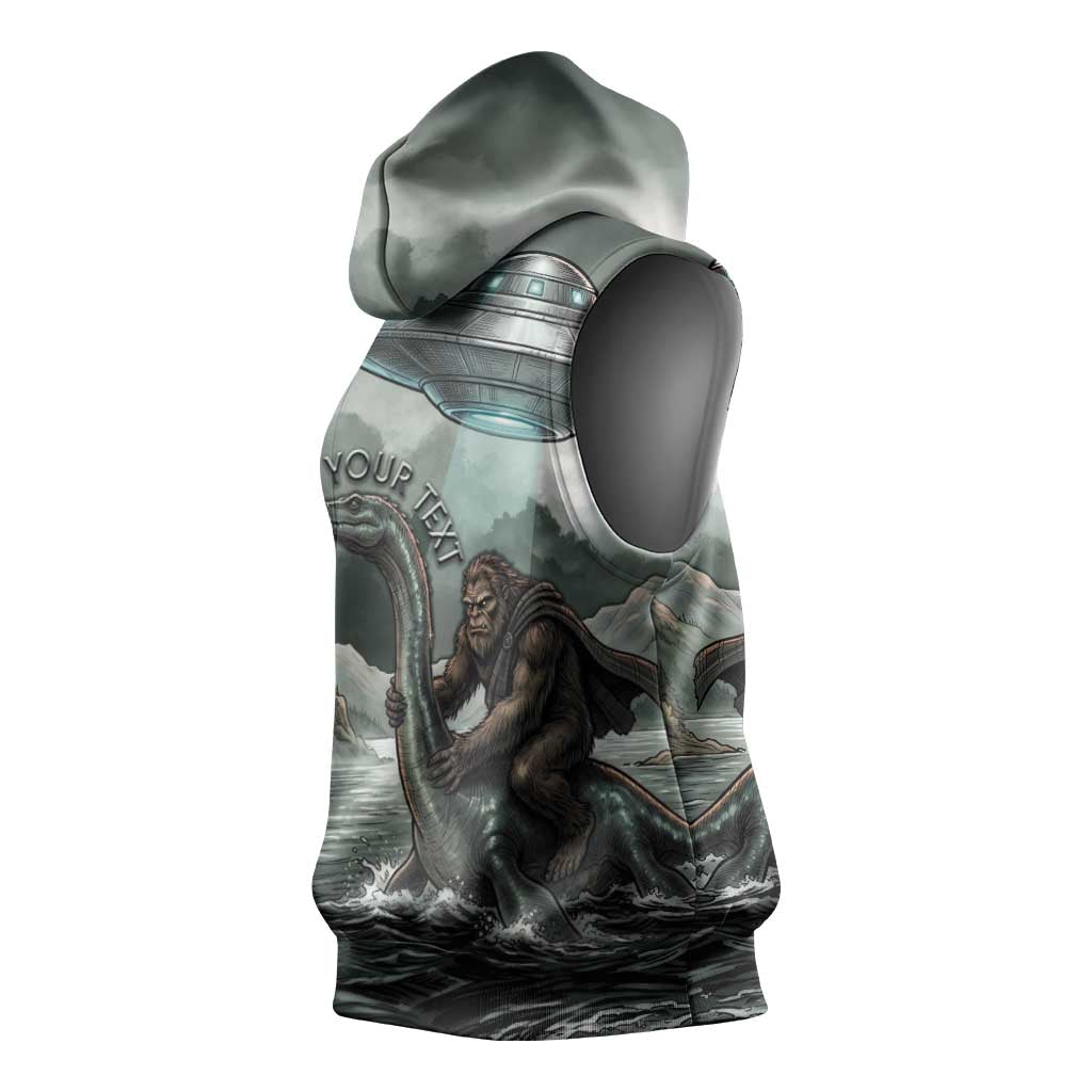 Bigfoot Loch Ness Monster UFO Believe Personalized Sleeveless Hoodie World Cryptids Gothic Style