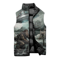 Bigfoot Loch Ness Monster UFO Believe Personalized Sleeveless Puffer Jacket World Cryptids Gothic Style