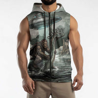 Bigfoot Loch Ness Monster UFO Believe Personalized Sleeveless Zip Hoodie World Cryptids Gothic Style