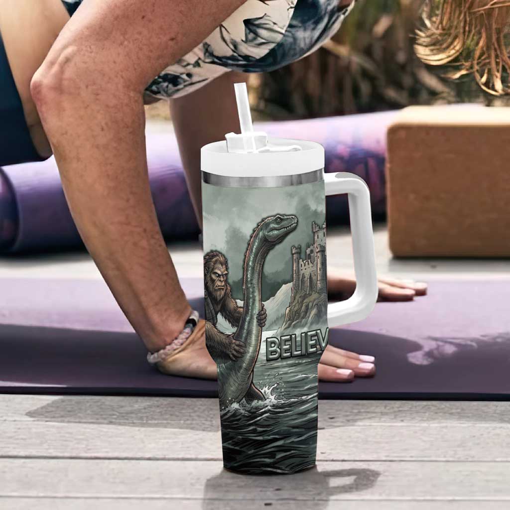 Bigfoot Loch Ness Monster UFO Believe Personalized Tumbler With Handle World Cryptids Gothic Style