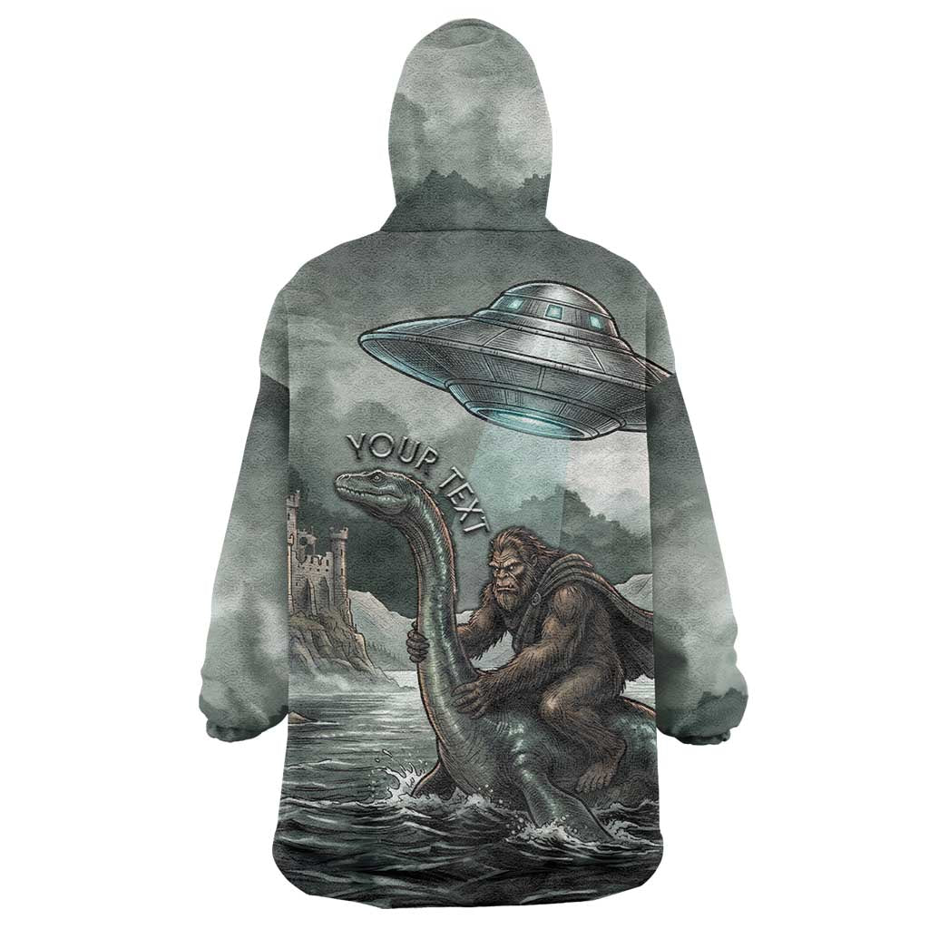 Bigfoot Loch Ness Monster UFO Believe Personalized Wearable Blanket Hoodie World Cryptids Gothic Style
