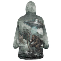 Bigfoot Loch Ness Monster UFO Believe Personalized Wearable Blanket Hoodie World Cryptids Gothic Style