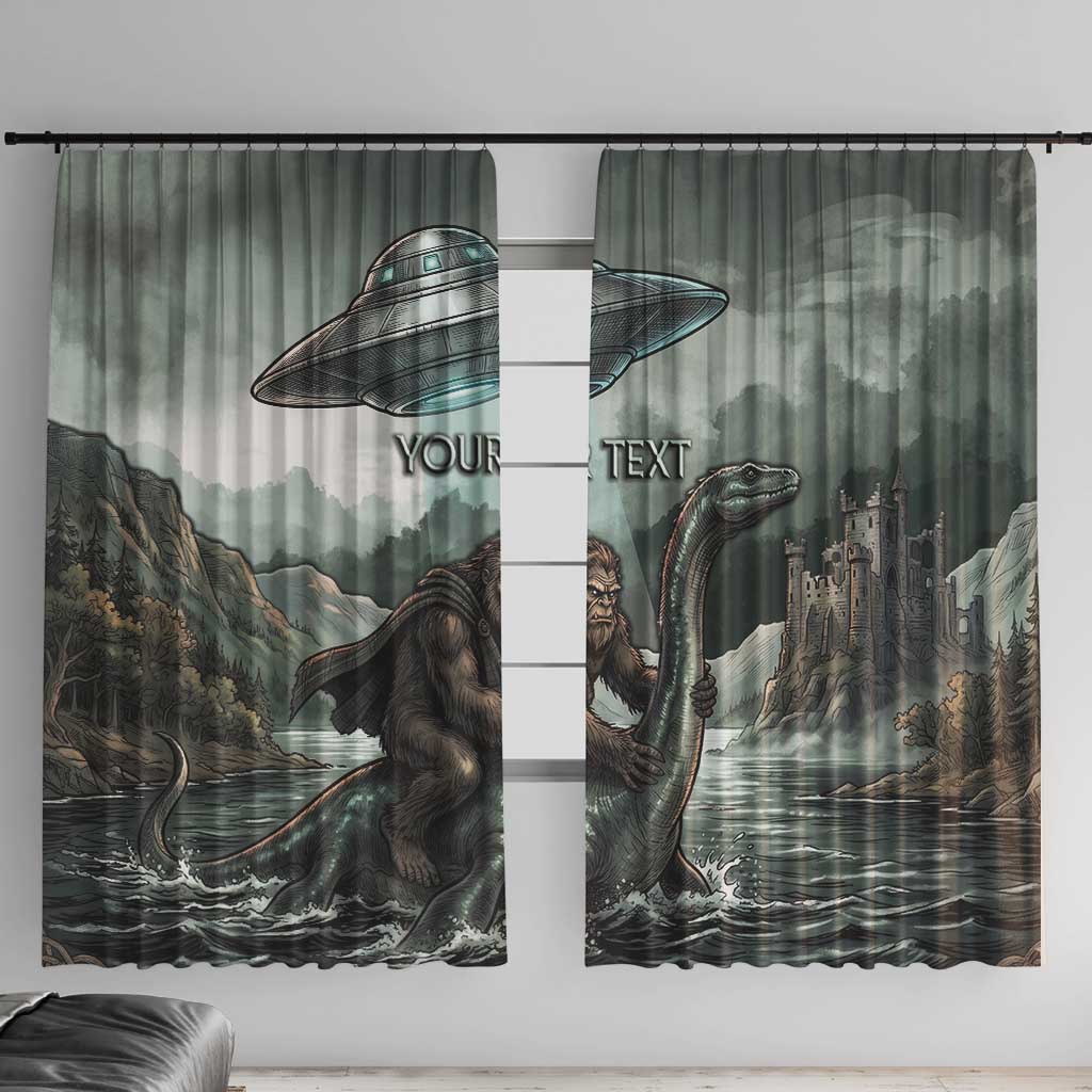Bigfoot Loch Ness Monster UFO Believe Personalized Window Curtain World Cryptids Gothic Style