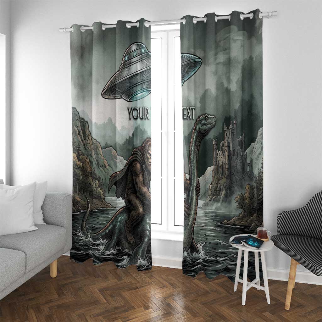 Bigfoot Loch Ness Monster UFO Believe Personalized Window Curtain World Cryptids Gothic Style