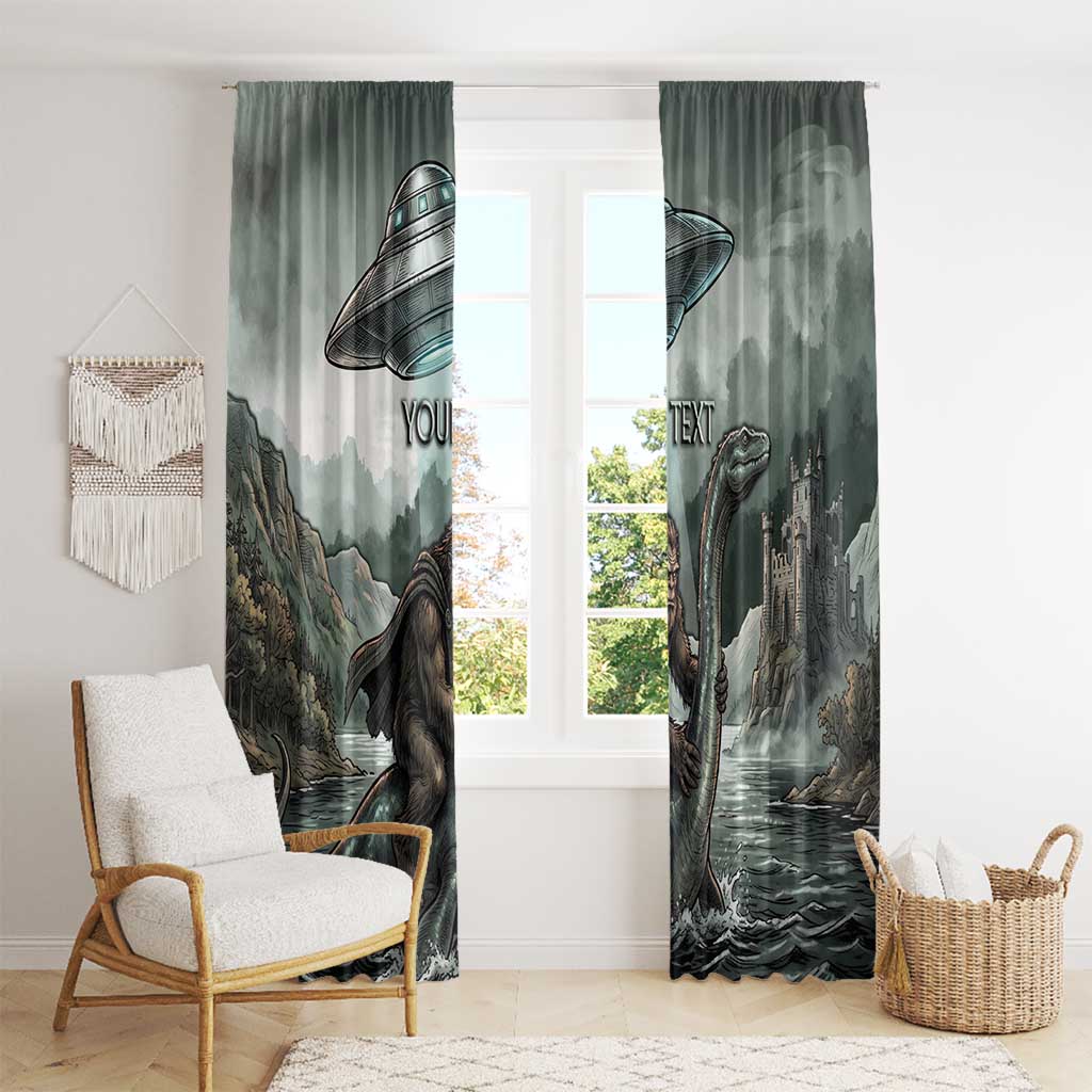 Bigfoot Loch Ness Monster UFO Believe Personalized Window Curtain World Cryptids Gothic Style
