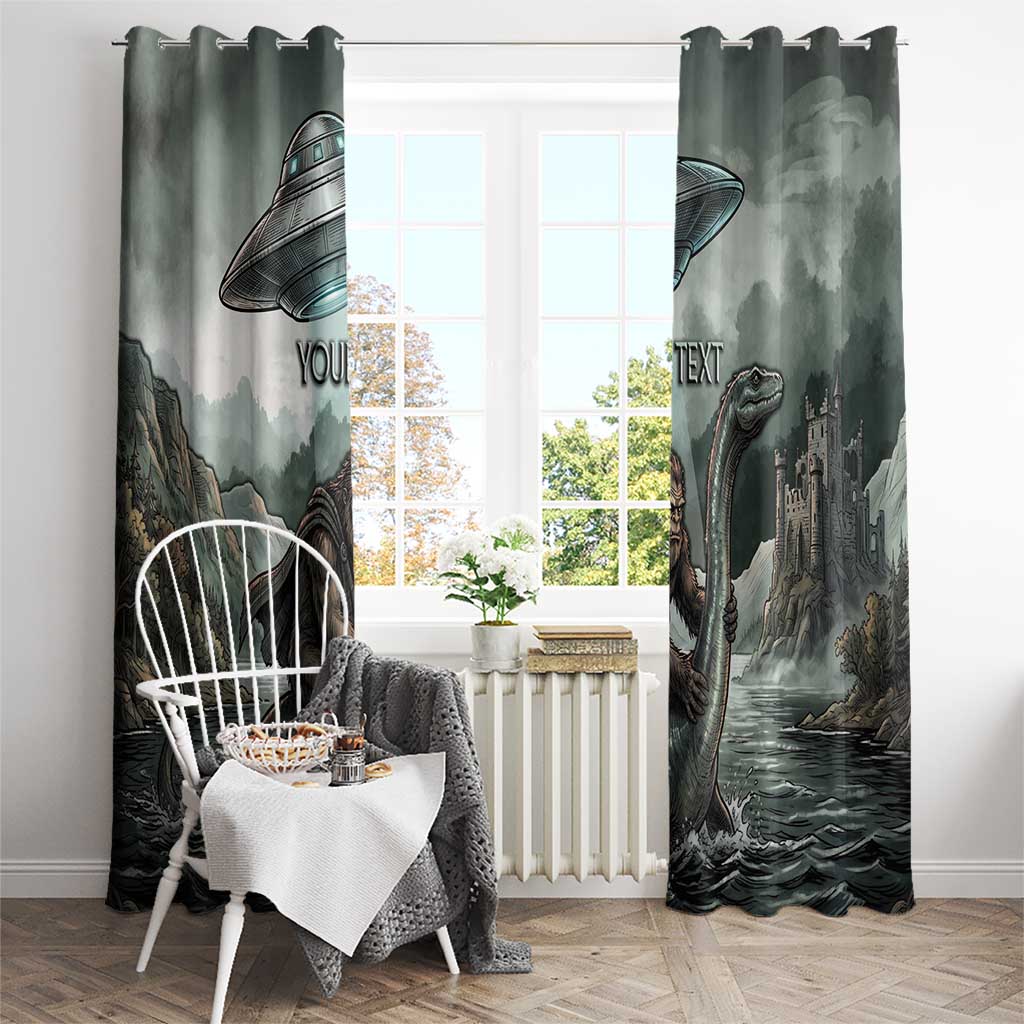 Bigfoot Loch Ness Monster UFO Believe Personalized Window Curtain World Cryptids Gothic Style