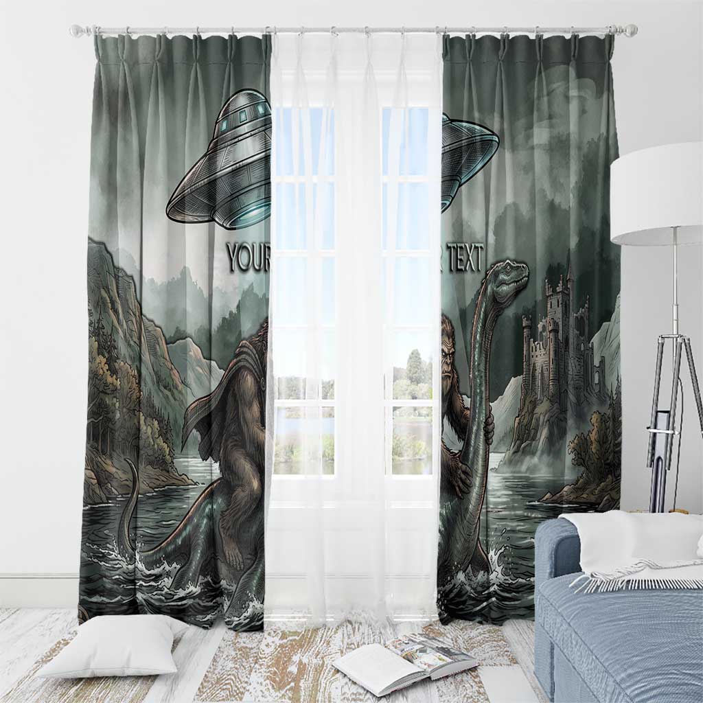 Bigfoot Loch Ness Monster UFO Believe Personalized Window Curtain World Cryptids Gothic Style