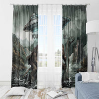 Bigfoot Loch Ness Monster UFO Believe Personalized Window Curtain World Cryptids Gothic Style