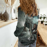 Bigfoot Loch Ness Monster UFO Believe Personalized Women Casual Shirt World Cryptids Gothic Style