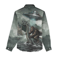 Bigfoot Loch Ness Monster UFO Believe Personalized Women Casual Shirt World Cryptids Gothic Style