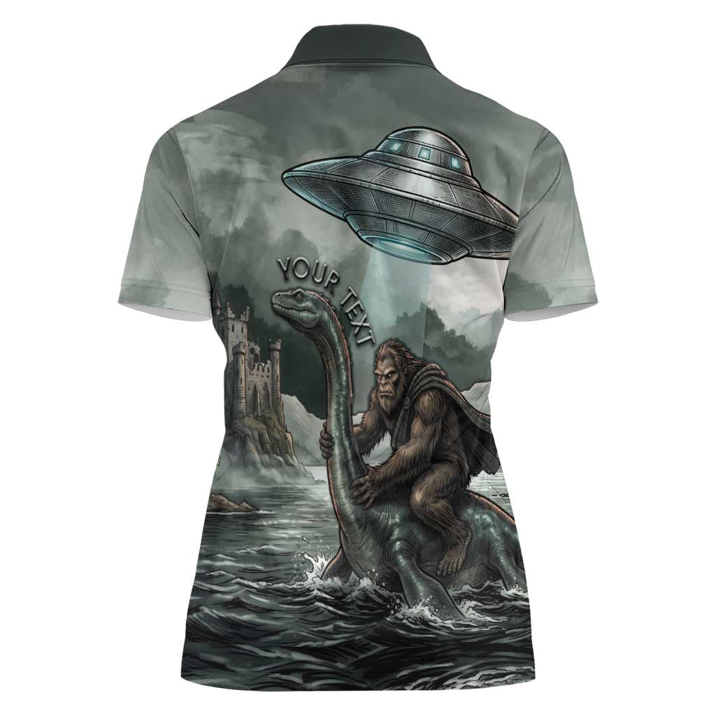 Bigfoot Loch Ness Monster UFO Believe Personalized Women Polo Shirt World Cryptids Gothic Style