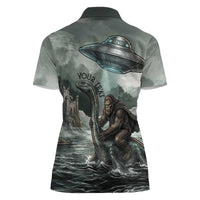 Bigfoot Loch Ness Monster UFO Believe Personalized Women Polo Shirt World Cryptids Gothic Style