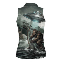 Bigfoot Loch Ness Monster UFO Believe Personalized Women Sleeveless Polo Shirt World Cryptids Gothic Style