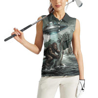 Bigfoot Loch Ness Monster UFO Believe Personalized Women Sleeveless Polo Shirt World Cryptids Gothic Style
