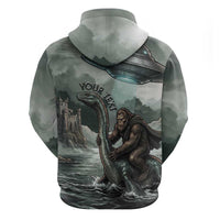 Bigfoot Loch Ness Monster UFO Believe Personalized Zip Hoodie World Cryptids Gothic Style