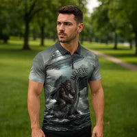 Bigfoot Loch Ness Monster UFO Believe Personalized Zipper Polo Shirt World Cryptids Gothic Style