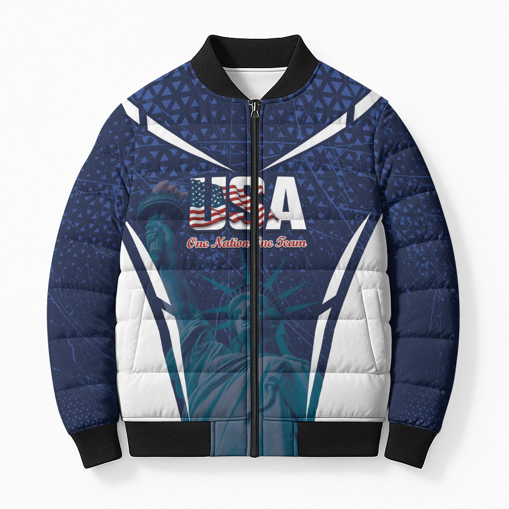 United States 2026 Soccer Custom Bomber Puffer Jacket Go USA One Nation One Team