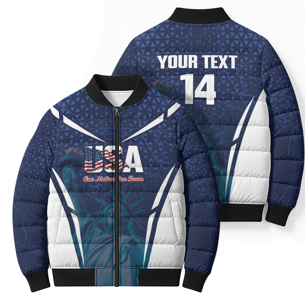 United States 2026 Soccer Custom Bomber Puffer Jacket Go USA One Nation One Team