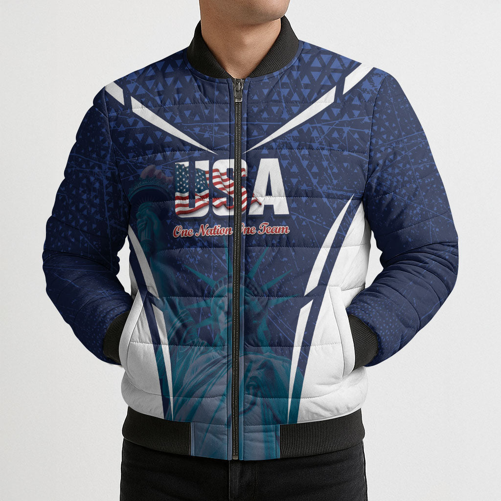 United States 2026 Soccer Custom Bomber Puffer Jacket Go USA One Nation One Team