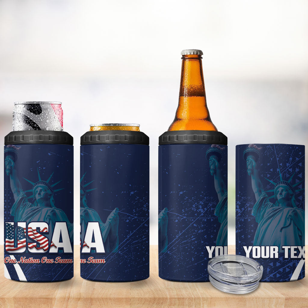 United States 2026 Soccer Custom 4 in 1 Can Cooler Tumbler Go USA One Nation One Team