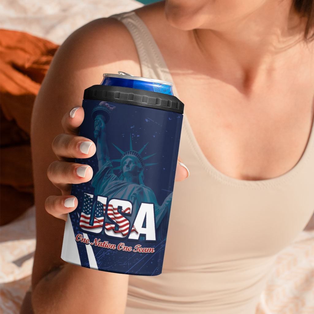 United States 2026 Soccer Custom 4 in 1 Can Cooler Tumbler Go USA One Nation One Team