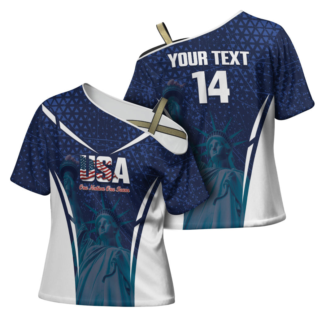United States 2026 Soccer Custom Cross Shoulder Shirt Go USA One Nation One Team