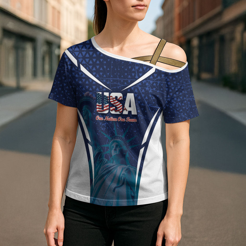 United States 2026 Soccer Custom Cross Shoulder Shirt Go USA One Nation One Team