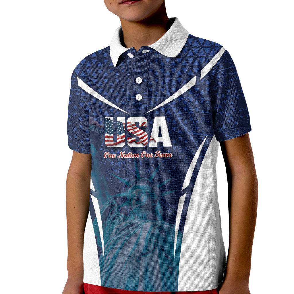United States 2026 Soccer Custom Kid Polo Shirt Go USA One Nation One Team
