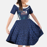 United States 2026 Soccer Custom Kid Short Sleeve Dress Go USA One Nation One Team