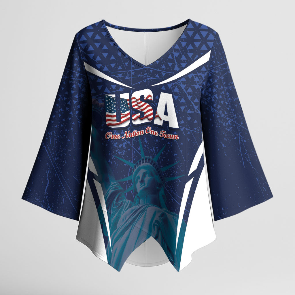 United States 2026 Soccer Custom Kimono Sleeve Blouse Go USA One Nation One Team